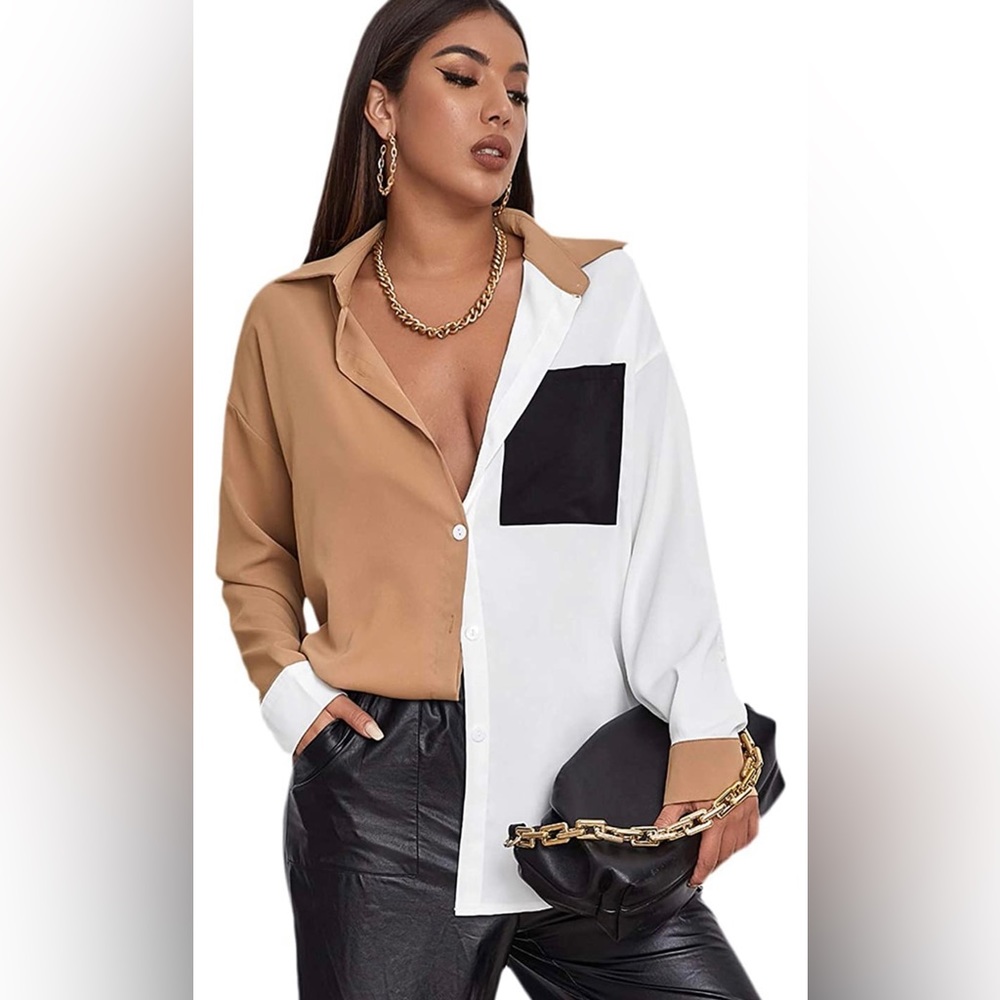 Shein Color Block Top